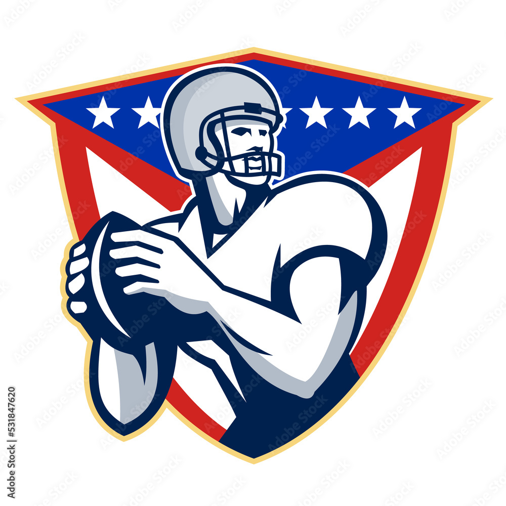 American Football Quarterback Throw Ball American Football Quarterback Throw Ball