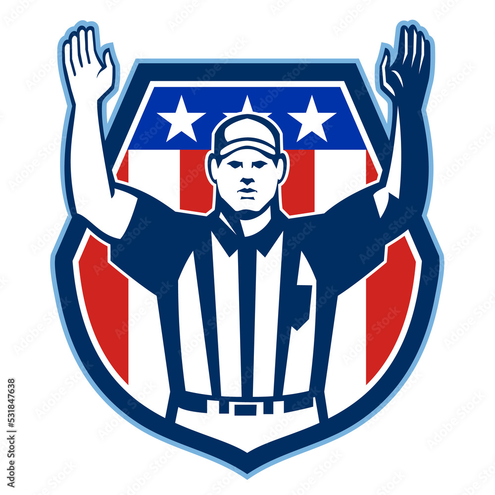 American Football Official Referee Touchdown American Football Official Referee Touchdown