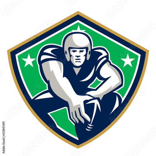 Картината върху платно American Football Center Snap Front Shield