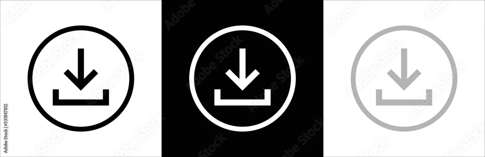Download icon. Web icon set . Symbol for apps and Websites. Vector illustration. Download icon. Web icon set . Symbol for apps and Websites. Vector illustration.