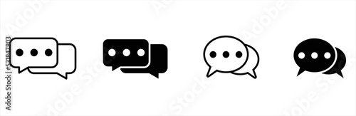 Chat icon. Chat message icon set. Chat speech bubble. Vector illustration