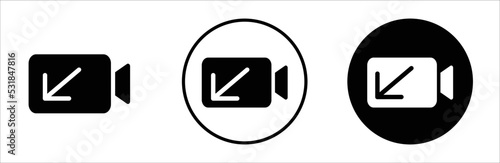 Video icon. Video camera icon. Incoming video calls icon. Vector illustration.