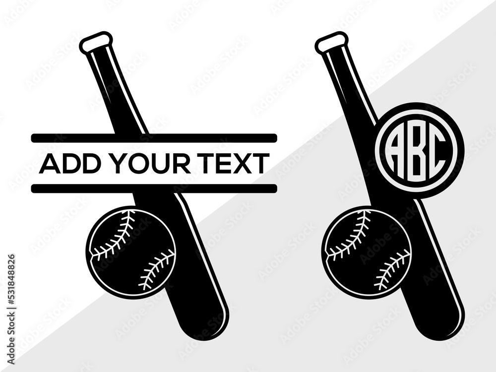 Baseball Monogram SVG, Softball Svg, Baseball Glove Svg, Baseball Bat ...