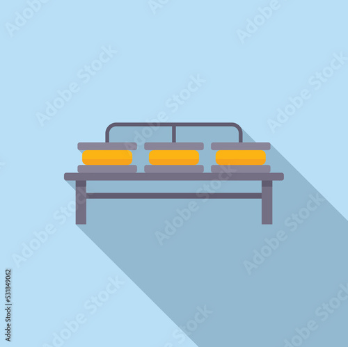 Fresh cheese line icon flat vector. Milk factory. Food cow
