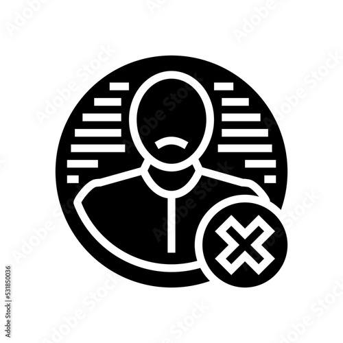 delete account glyph icon vector. delete account sign. isolated symbol illustration