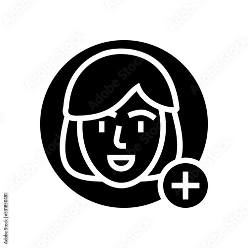 new usel female glyph icon vector. new usel female sign. isolated symbol illustration photo