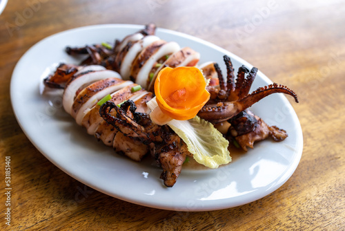 Popular Filipino Food - Inihaw na Pusit Grilled Squid
