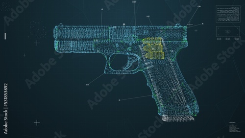 Photography Weapon HUD reveal. Gun detection UI
