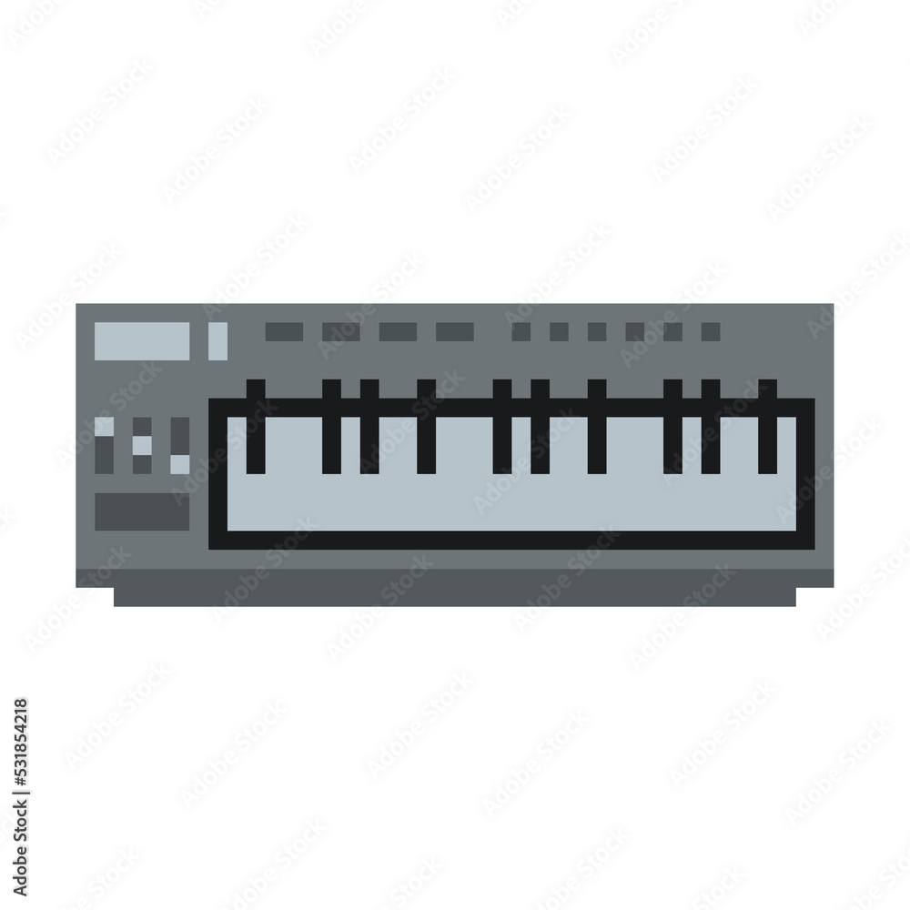Pixelated of Black 80s Styled Synthesizer Pixelated of Black 80s Styled Synthesizer