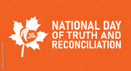 Every Child Matters Logo. National Day of Truth and Reconciliation. Orange Shirt Day of Canada. September 30. Vector Illustration Icon.