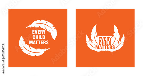 Every Child Matters Logo. National Day of Truth and Reconciliation. Orange Shirt Day of Canada. September 30. Vector Illustration Icon.