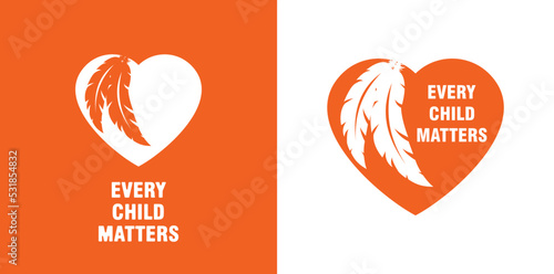 Every Child Matters Logo. National Day of Truth and Reconciliation. Orange Shirt Day of Canada. September 30. Vector Illustration Icon.