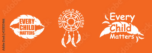Every Child Matters Logo. National Day of Truth and Reconciliation. Orange Shirt Day of Canada. September 30. Vector Illustration Icon.