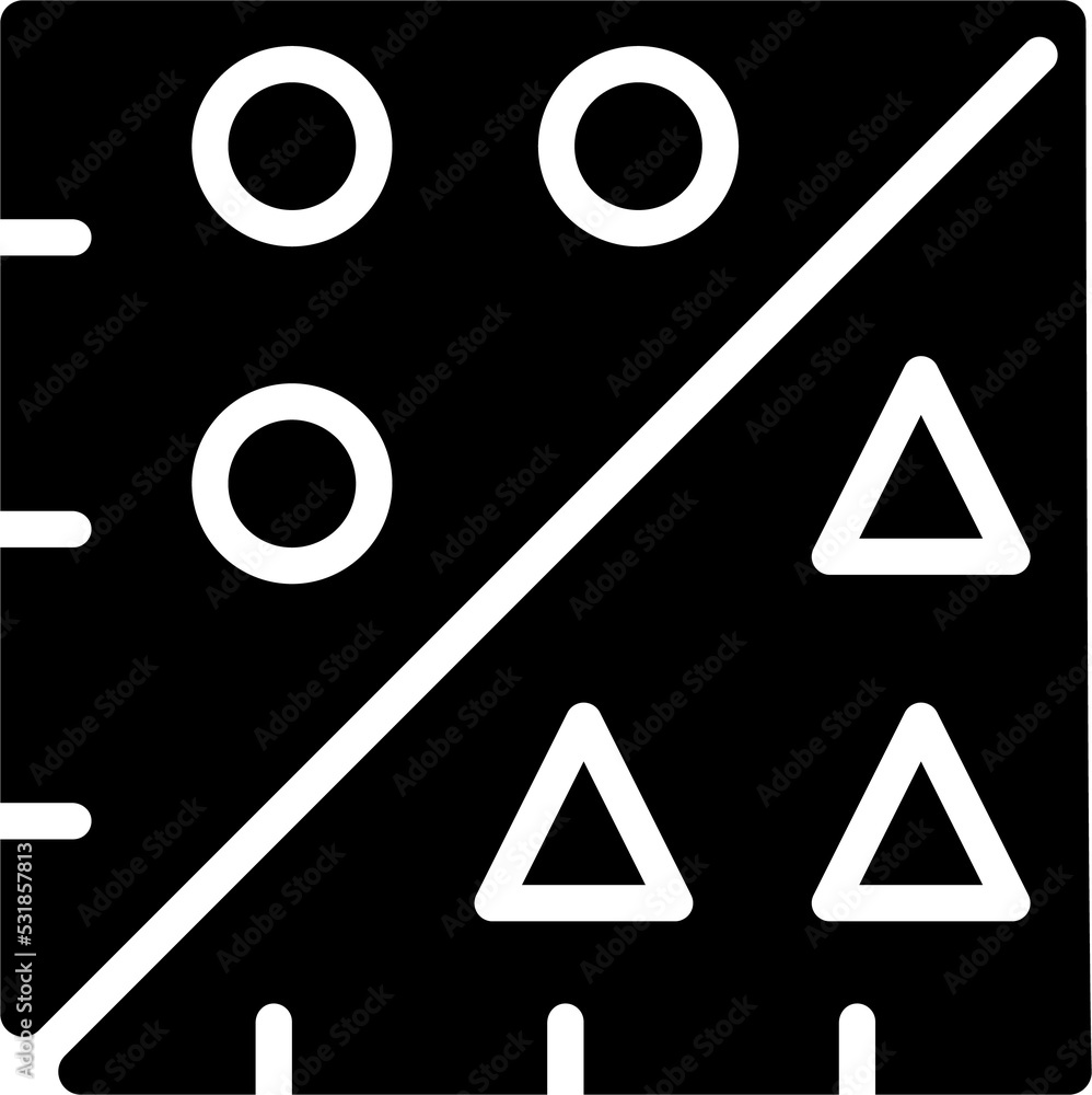 Analytics of data mining process black glyph icon. Development graph. Virtual information statistics. Collect and analyze digital data. Silhouette symbol on white space. Vector isolated illustration