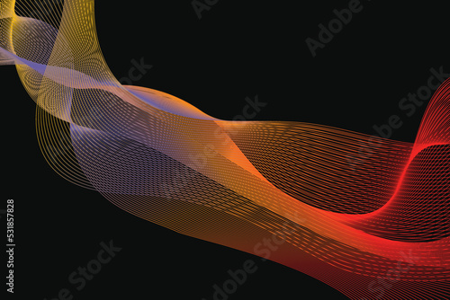 Abstract Waving Particle Line Background Design. Abstract wave background design for brochures, flyers, magazines, business cards, banners. Colorful geometric background. stylish abstract background (ID: 531857828)