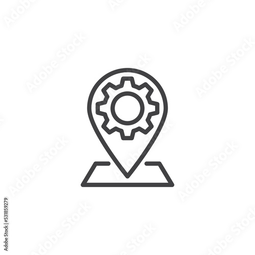 Technical service location line icon