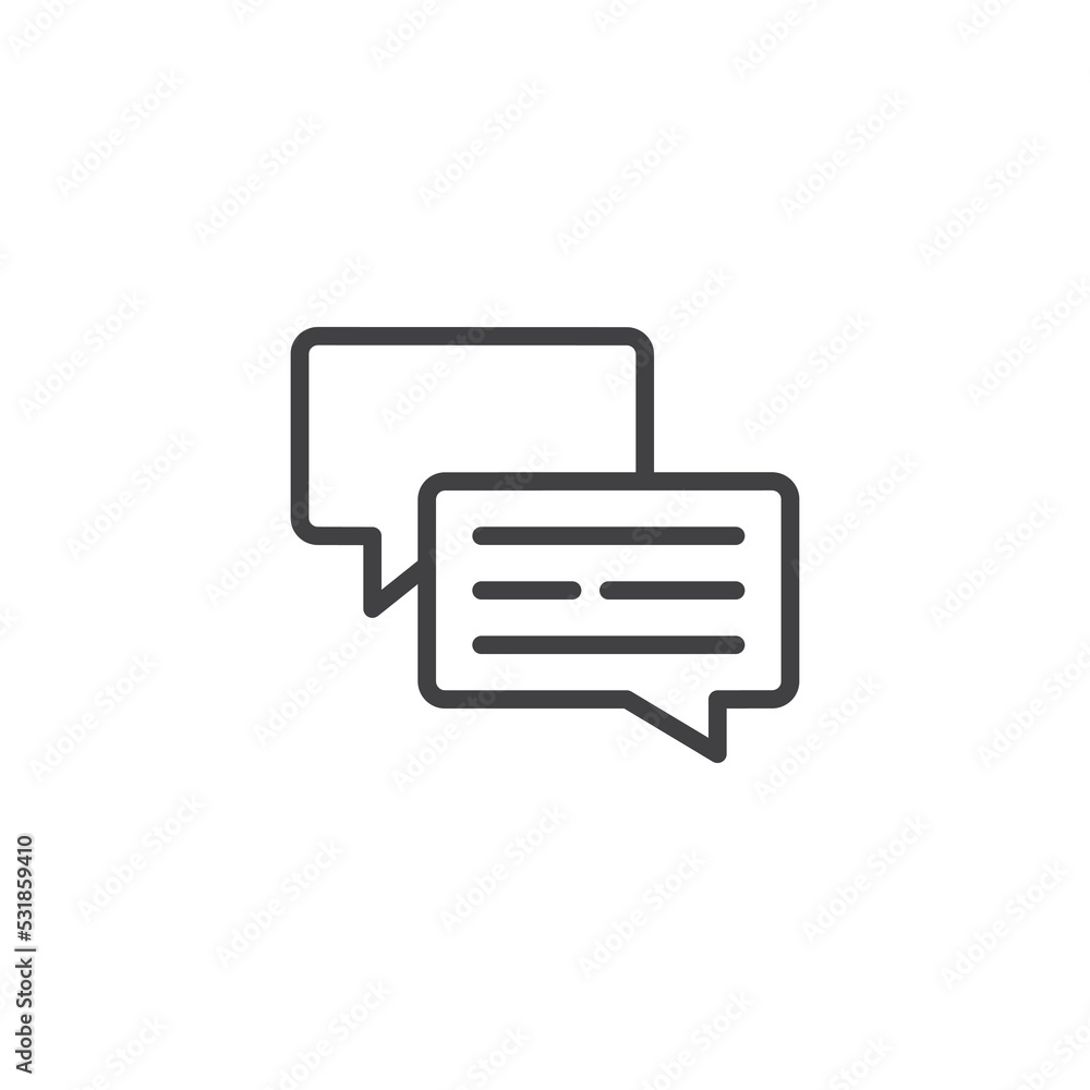 Chat message line icon Chat message line icon