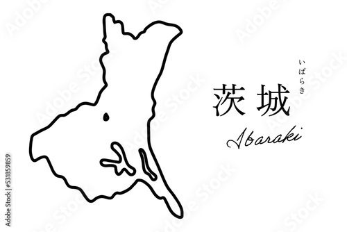 茨城 いばらき ibaraki　シンプルな地図