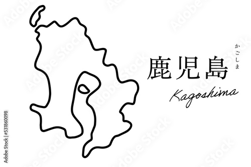 鹿児島 かごしま kagoshima　シンプルな地図