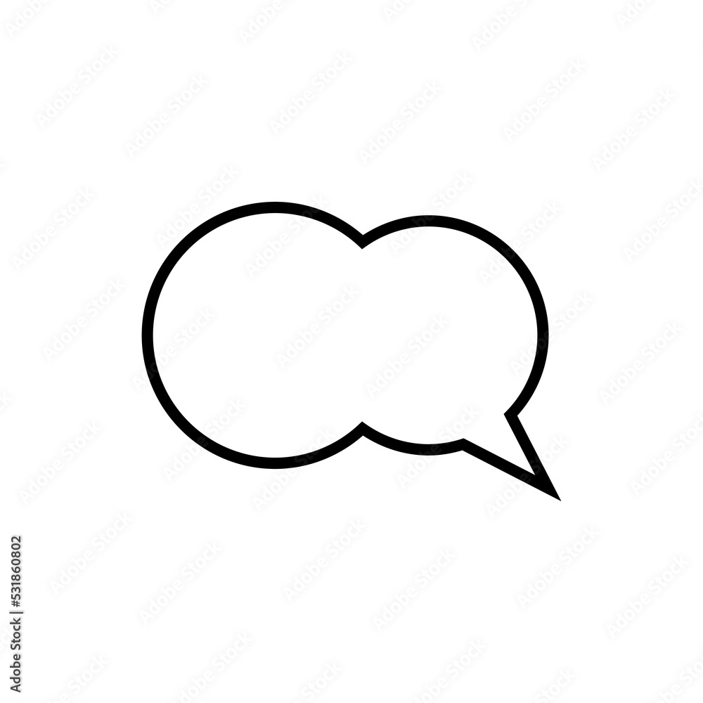 Speech bubbles graphic icon isolated on white background Speech bubbles graphic icon isolated on white background
