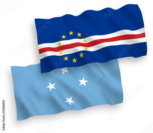 Wallpaper Mural Flags of Federated States of Micronesia and Republic of Cabo Verde on a white background Torontodigital.ca