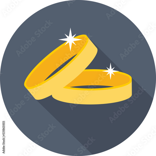 Wedding Rings Vector Icon 