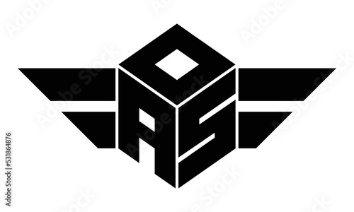OSA three letter gaming logo in polygon cube shape logo design vector template. wordmark logo | emblem logo | monogram logo | initial letter logo | sports logo | minimalist logo | typography logo |