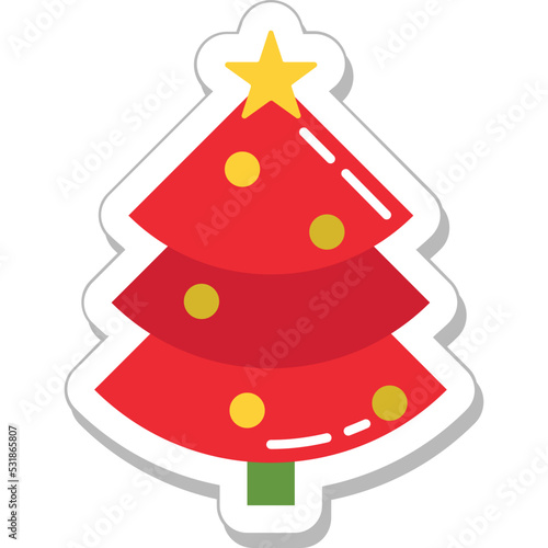 Christmas Tree Colored Vector Icon