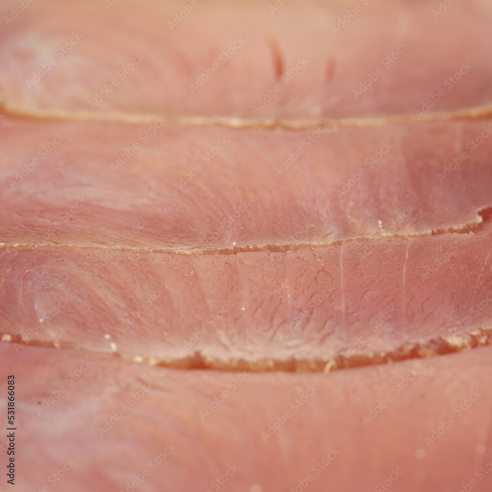 thin slices of Smoked tuna macro food background