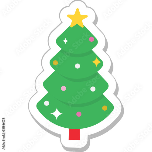 Christmas Tree Colored Vector Icon