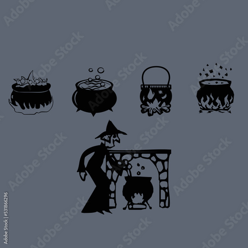 witch's cauldron silhouette