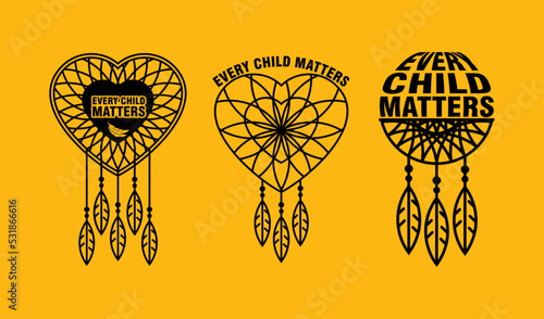 Every Child Matters Logo. National Day of Truth and Reconciliation. Orange Shirt Day of Canada. September 30. Vector Illustration Icon.