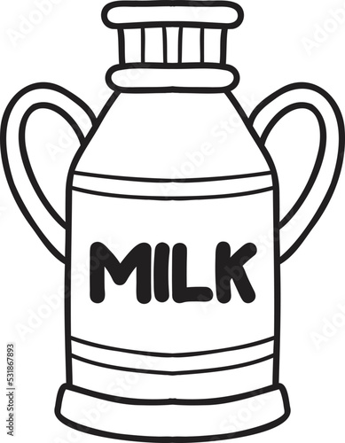 Hand Drawn milk bucket illustration