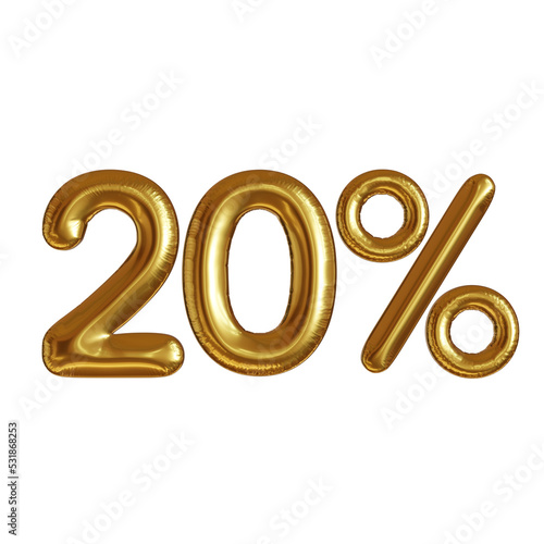 20% 3d balloon number percentage discount