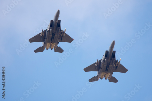 Formación de aviones de combate f-15
