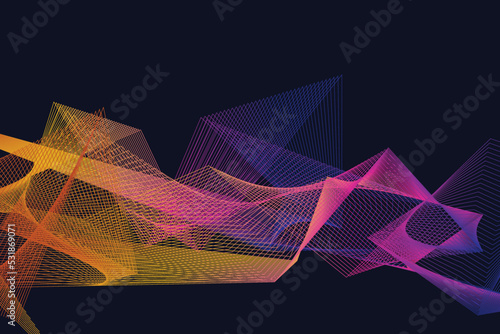 Colorful wave background. stylish abstract background design. Abstract wave background design for brochures, flyers, magazines, business cards, banners.  Abstract Waving Particle Line Background (ID: 531869071)