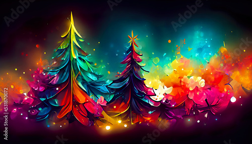 Abstract christmas tree background header wallpaper illustration