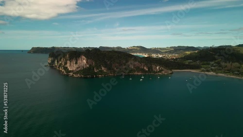 Aerial view of Shakespeare point, Coromandel New Zealand photo