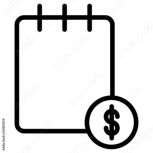 notes dollar icon