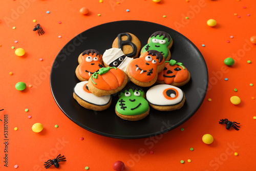 Concept of Halloween sweets, funny Halloween sweets