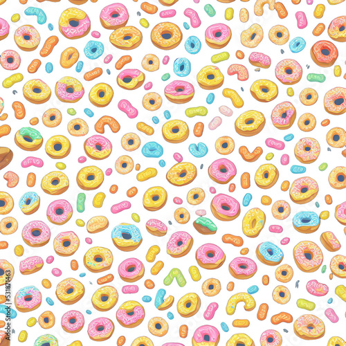 seamless pattern with donuts, donut, background, png, transparent