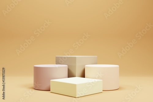 pedestal product display stand with minimalist podium on 3d rendering