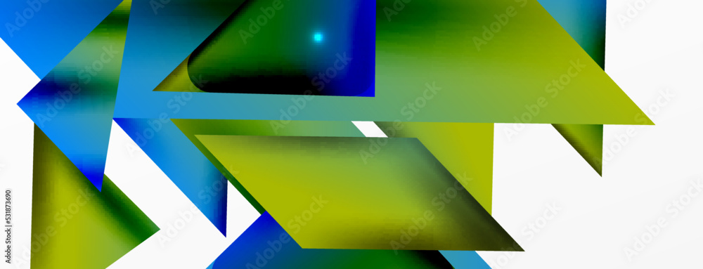 Dynamic 3d geometric abstract background. Triangles and other simple forms composition. Vector Illustration For Wallpaper, Banner, Background, Card, Book Illustration, landing page Dynamic 3d geometric abstract background. Triangles and other simple forms composition. Vector Illustration For Wallpaper, Banner, Background, Card, Book Illustration, landing page