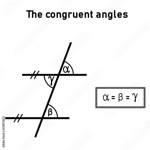 The congruent angles using two parallel lines