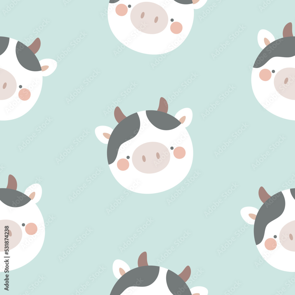 Fototapeta premium Seamless farm animals pattern