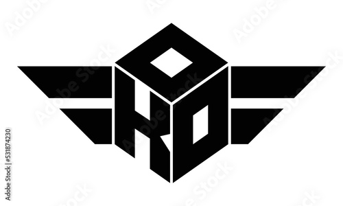 OKO three letter gaming logo in polygon cube shape logo design vector template. wordmark logo | emblem logo | monogram logo | initial letter logo | sports logo | minimalist logo | typography logo |