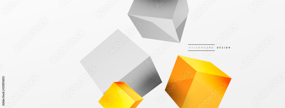 3d vector abstract background. Flying cubes composition. Trendy techno business template for wallpaper, banner, background or landing 3d vector abstract background. Flying cubes composition. Trendy techno business template for wallpaper, banner, background or landing