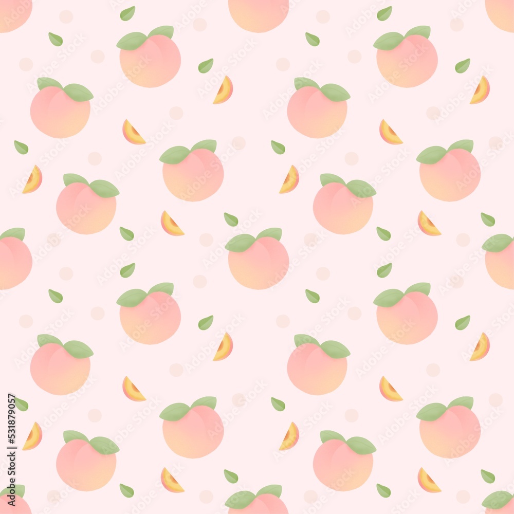 seamless pattern with peach