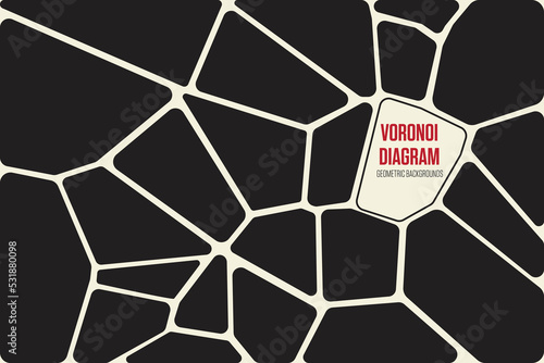Voronoi diagram geometric tile texture, background, stone texture, print fabric vector mosaic patterns. Irregular cells background pattern. 2D Geometric shapes.