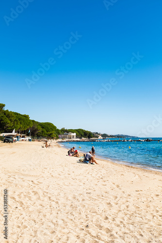 Fototapeta Naklejka Na Ścianę i Meble -  Beautiful sunny beach in Grimaud, France